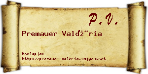 Premauer Valéria névjegykártya